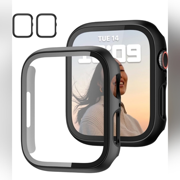 2 Pack Tempered Glass Screen Protectors for Apple Watch Series 7 - NEW - Picture 2 of 4